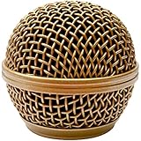 Seismic Audio SA-M30Grille-Gold Replacement Gold Steel Mesh Microphone Grill Head for Shure SM58, Shure SV100