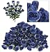 SIX pieces of 18" Long Stem Artificial Rose Bud Bushes Dark Blue