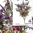 Four 20" Artificial Daisy Tweedia Mixed Flower Bushes _Purple two tone