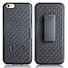 iPhone 6 Plus Case, De-Bin iPhone 6 Plus Case with Belt Clip Super Slim Hard Armor Holster Combo Case with Kickstand and Swivel Belt Clip for Apple iPhone 6 Plus - Black