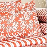 Tropical Print White Orange Floral Bedding Duvet Cover Set Queen