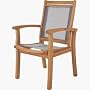 Eucalyptus Sling Stackable Arm Chair Pair (2 Chairs)