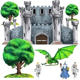 Instant Murals Peel and Stick Huge Wall Stickers - Medieval Castle and Accessories