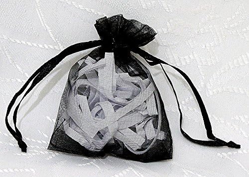 Tesoar 120 Pcs Organza Drawstring Gift Bag Pouch Wrap for Party/Game/Wedding (3"x 3.5", 9 x 7 cm)，Black