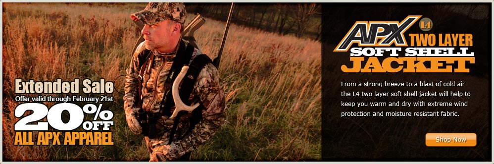 Hunter in Field Wearing the Russell Outdoors APXG2 L4 Two Layer Soft Shell Jacket