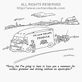 'Reckless Grammar and Driving without an Apostrophe' Cartoon print by Michael Maslin, Published in The New Yorker on 9/7/1987