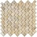 Arizona Tile ST-302 Sterling Stone Mosaic, 12-by-12-Inch Mesh Mounted, Troy Herringbo...