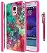 Note 4 Case, Style4U Hawaiin Flower Design Slim Fit Hybrid Armor Case for Samsung Galaxy Note 4 with 1 Style4U Stylus [Hawaiin Flower Hot Pink]