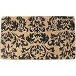 Black and Natural Decorative Heavy Duty Coir Doormat, Design 3