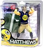 McFarlane Toys NFL Sports Picks Series 28 Action Figure Clay Matthews (Green Bay Packers) Retro Jersey Silver Collector Level Chase