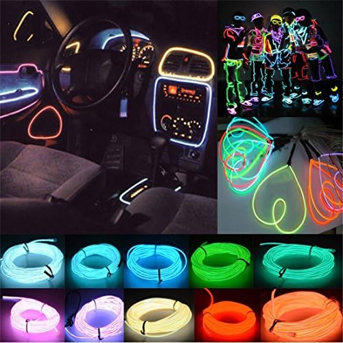 PUSH CART EL Wire Decorations LED Tube Rope Flexible Neon Glow Light Lamp with 12V Inverter for Car Party Decor Dancing Wedding Home Christmas Trees Multi size (Red)