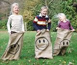 Set of 3 jute sacks for a traditional sack race