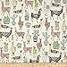 Michael Miller Lovely Llamas White Fabric by The Yard