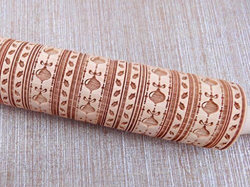 Christmas Balls rolling pin and cookie cutter