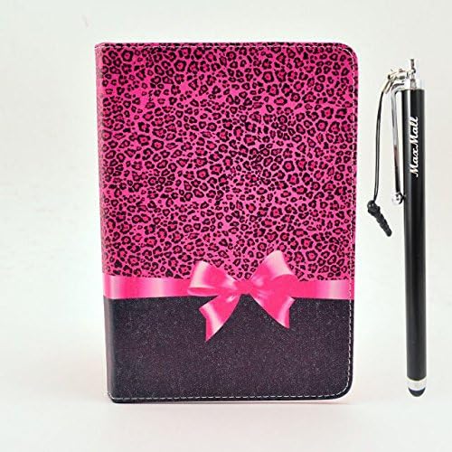 iPad Mini 1/2/3 Case,MaxMall Cute Small Leopard grain Bow PU Leather Stand Case Cover for Apple iPad Mini 1 2 3