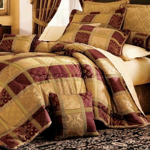 11Pcs Maroon Jewel Patchwork Bed in a Bag Set CAL King