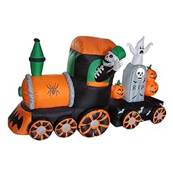 Halloween Inflatable Skeletons on Train