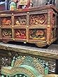 Antique Indian Tribal Chest Carved Sideboard Reclaimed Colorful Damachiya