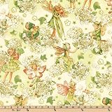 44'' Wide Michael Miller Morning Flower Fairies Garden Apple Fabric By The Yard