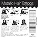 #1 Hair Tattoos - Temporary Tattoos For Hair, 6 Premium Sheets - Gold, Silver, Color High Gloss Effect Hair Tattoo