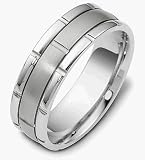 7mm Custom Design Comfort Fit Platinum Wedding Band Ring