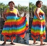 Tie Dye Sundress with Hankerchief Hemline