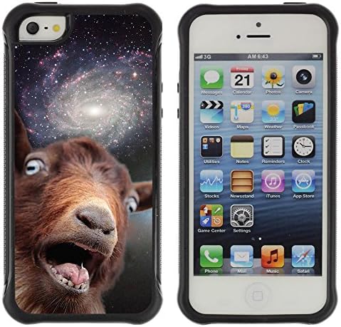 ZAKO Cases / Apple Iphone 5 / 5S / Space Goat Meme LOL / Rugged Shock-Proof Slim Armor Cover Shell