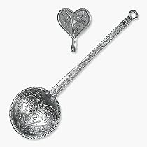 Solid Pewter Heart Coffee Scoop with Matching Hanger