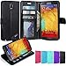 Note 3 Case, LK Galaxy Note 3 Wallet Case, Luxury PU Leather Case Flip Cover with Card Slots & Stand For Samsung Galaxy Note 3, BLACK