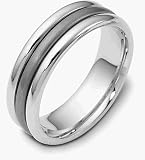 Titanium and Platinum 7mm Wedding Band Ring