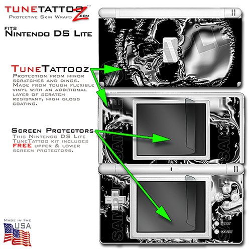 Nintendo DS Lite Chrome Skulls Tune Tattoo Skin Kit by TuneTattoozTM