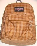 Jansport Right Pack Suede Bottom Backpack Tan Plaid 1900 Cubic Inches