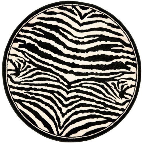 Safavieh Lyndhurst Collection LNH226A Black and White Round Area Rug, 5-Feet 3-Inch