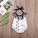 Baby Girls Halter Backless Full Arrows Print Tassels Bodysuit