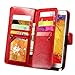 Note 3 Case, Galaxy Note 3 Case, Joopapa Note 3 Wallet Case,Pu Leather Case Magnet Wallet Credit Card Holder Flip Cover Case Built-in 9 Card Slots & Stand Case for Samsung Galaxy Note 3 N9000 (Red)