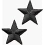 Small Solid Black Star - 1 3/8" - - 2 FOR THE PRICE OF ONE!! - Embroidered Iron On or Sew On Patches