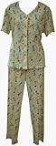 RocketWear Women's Bad Hair Day Print Yellow Short Sleeve Button Front Cotton Knit Fun Pajamas