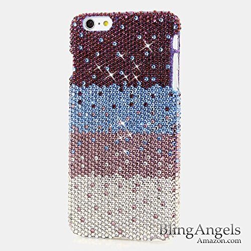 iPhone 6 (4.7") Bling Case - BlingAngels® Luxury Bling iphone 6, 6s Case Cover Faceplate Swarovski Crystals Diamond Sparkle bedazzled jeweled Design Back Snap-on Hard Case (100% Handcrafted by BlingAngels) (AB Crystals faded to purple)