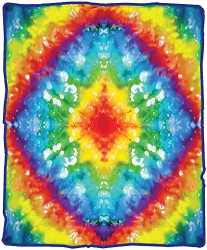 60s &amp; 70s Psychedelic Hippie Tie Dye Diamond Super Soft Fleece Throw Blanket