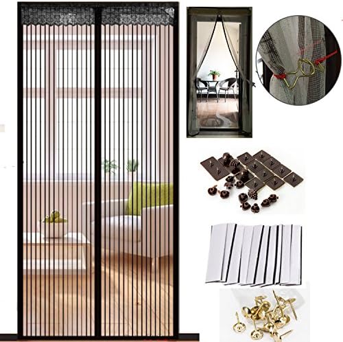 Upgraded Magnetic Screen Door with the Special Hooks,Ultra Seal Magnets Shut Automatically,Keep Smallest Bugs,Out-Hands Free Instant Mesh Net Curtain Fits Doors Up To 34" x 82" MAX