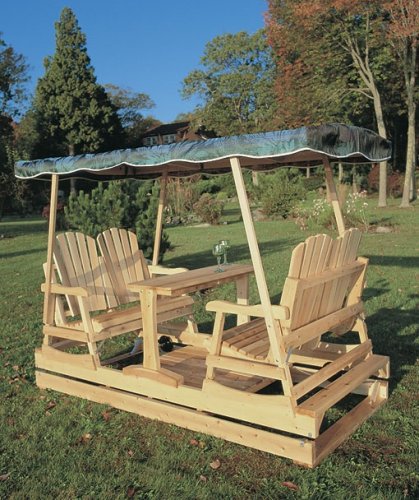 Deluxe Garden Glider with Green Canopy