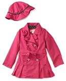 London Fog Girls 2-6X Toddler Solid Trench Coat, Pink, 2T