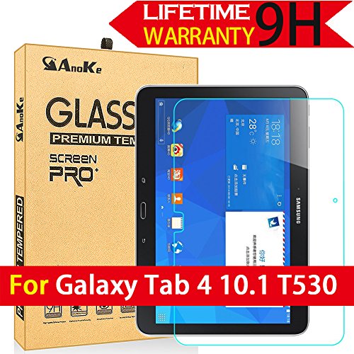 Galaxy Tab 4 10.1 Glass Screen Protector, (T530 T531 T535) AnoKe [Lifetime Warranty](0.3mm 9H ) Tempered Film Sheild For 10.1 T530 Glass
