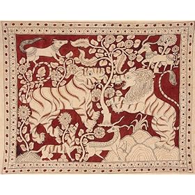 Animals - Kalamkari Painting on Cotton - Artist: M. Vishwanath Reddy - National Award Winner