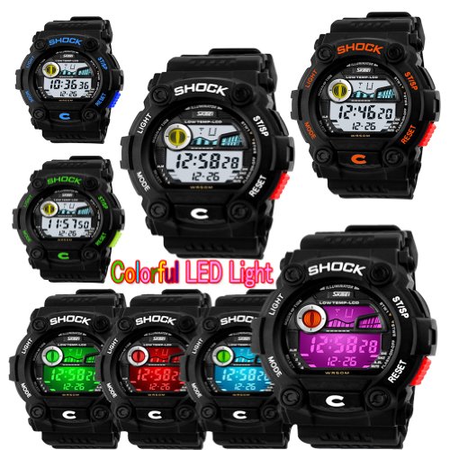 Unisex Fashion Sport Watch Multifunction Multi-colour Led LAnalog Digital Waterproof Alarm Wristwatch
