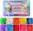Hand.me Rubber Band Bracelet Kit - Includes 2000 Rainbow Elastic Bands (Vs. Silicone), Loom, Hook, Clips in a Strong Organizer Storage Case to Make 80 Bracelets - Fun for Boys and Girls - Custom Make Your Own Cool Personalized Charm Wristband - Clear Instruction on Website - Best Guarantee