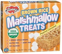 Glenny's Foods Brown Rice Marshmallow Treats, Peanut Caramel, 5-Count Boxes (Pack of 6)