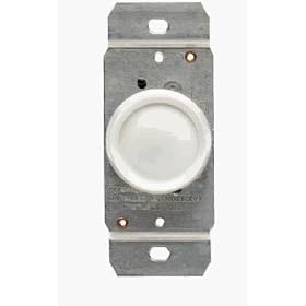 Leviton #L02-00700-00W White 600W Rotating Dimmer by LEVITON MFG CO