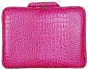 Premium 10 inch Case for ASUS Eee PC 1000, 1002, 1005, 1008, N10, S101. Shock Absorbing Memory Foam Water Resistant- Pink faux Alligator Embossed Leather