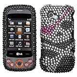 LG Neon II (GW370) AT&T Diamond Crystal Bling Protector Case - Skull Pirate ....